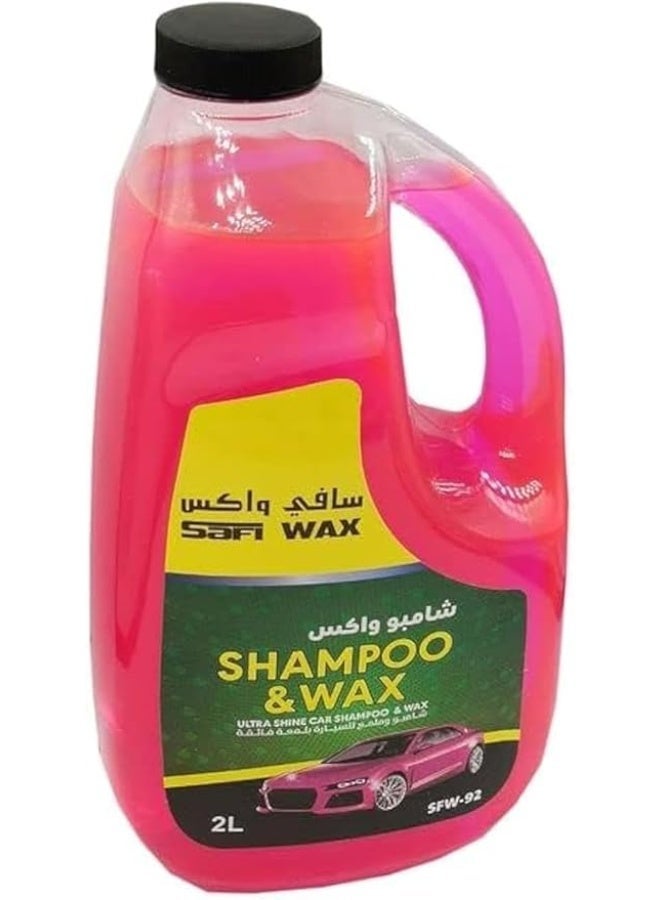 Safi Wax Ultra Shine Car Shampoo & Wax, 2 Liters, Pink - Image 1